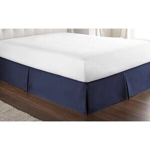 HC Collection Navy Bed Skirt Full Size Soft Microfiber Box Spring Cover 14" Drop